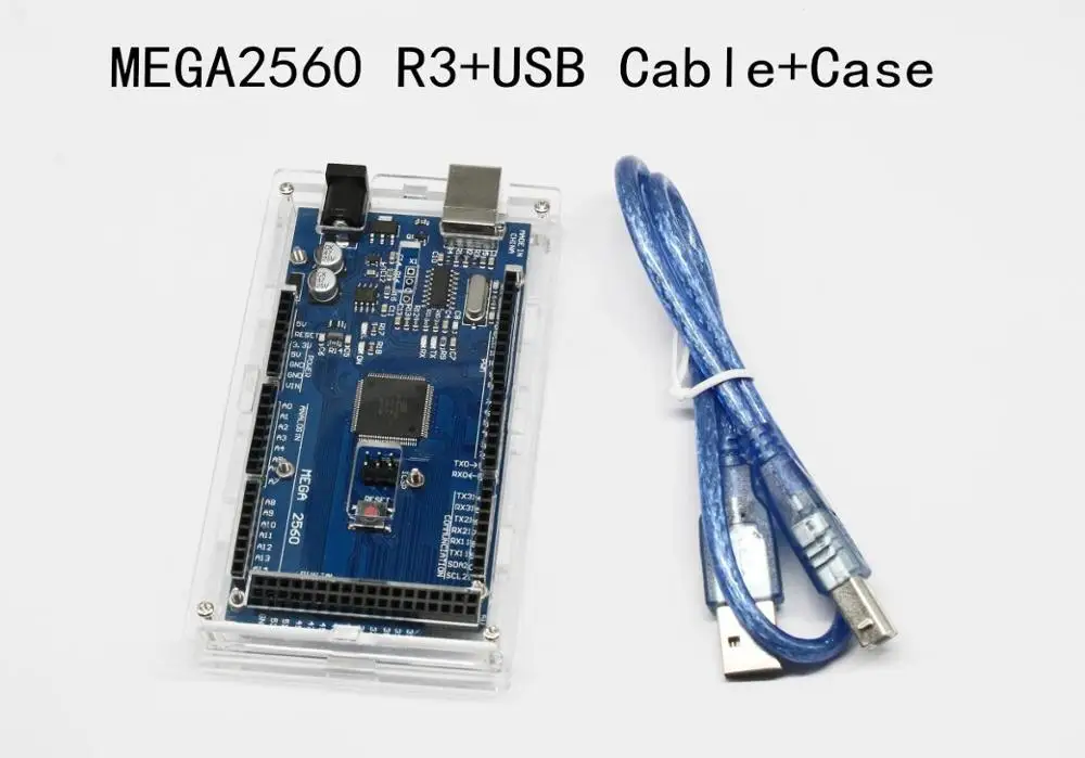 MEGA2560 R3 ATmega2560 R3 AVR USB плата+ USB кабель+ МЕГА 2560 R3 чехол для arduino MEGA 2560 R3 - Цвет: board-case-cable