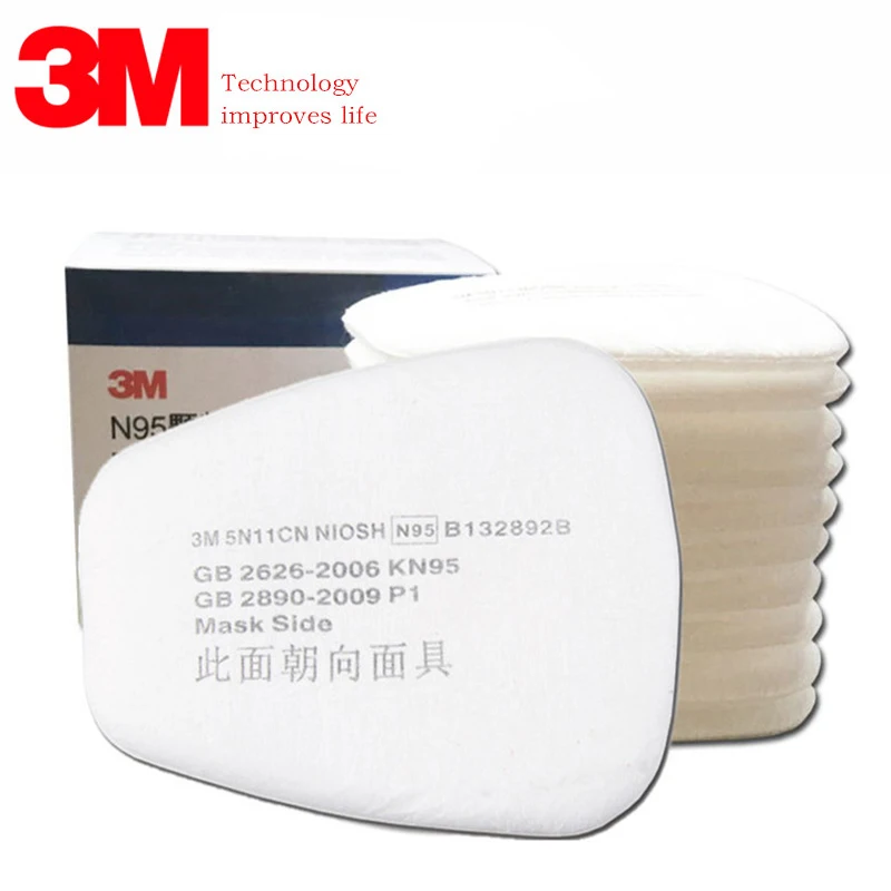 

10pcs 3M 5N11 Filter Cotton Gas Masks 6200 and 7502 Series Accessory N95 Particulate Matter Paint Room Industry Cotton Fitting