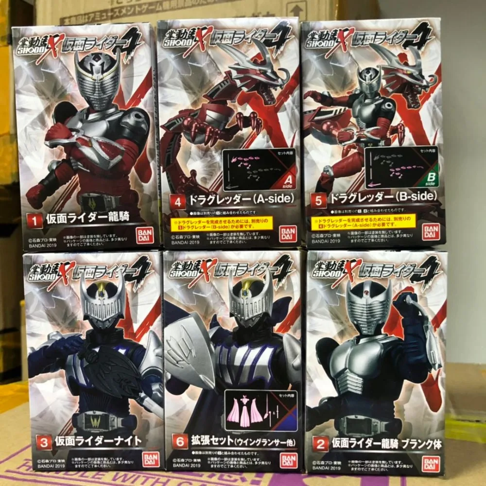100% Оригинальный BANDAI SHODO-X Kamen Rider vol.4 экшн фигурка-полный набор 6 шт. в маске Райдер рёки рыцарь из "Kamen Rider"