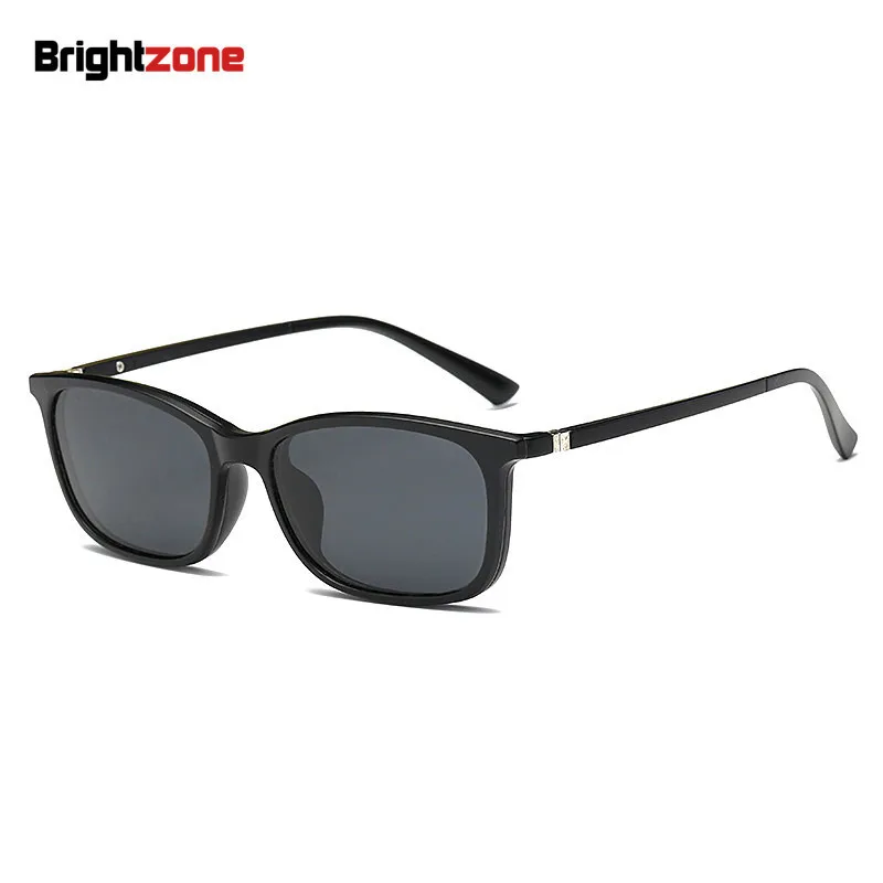 Brightzone очень легкие TR-90 магнитный зажим поляризованные серые 3D солнцезащитные очки для ночного вождения мужские и женские солнцезащитные очки Оптическая Оправа очков для близорукости