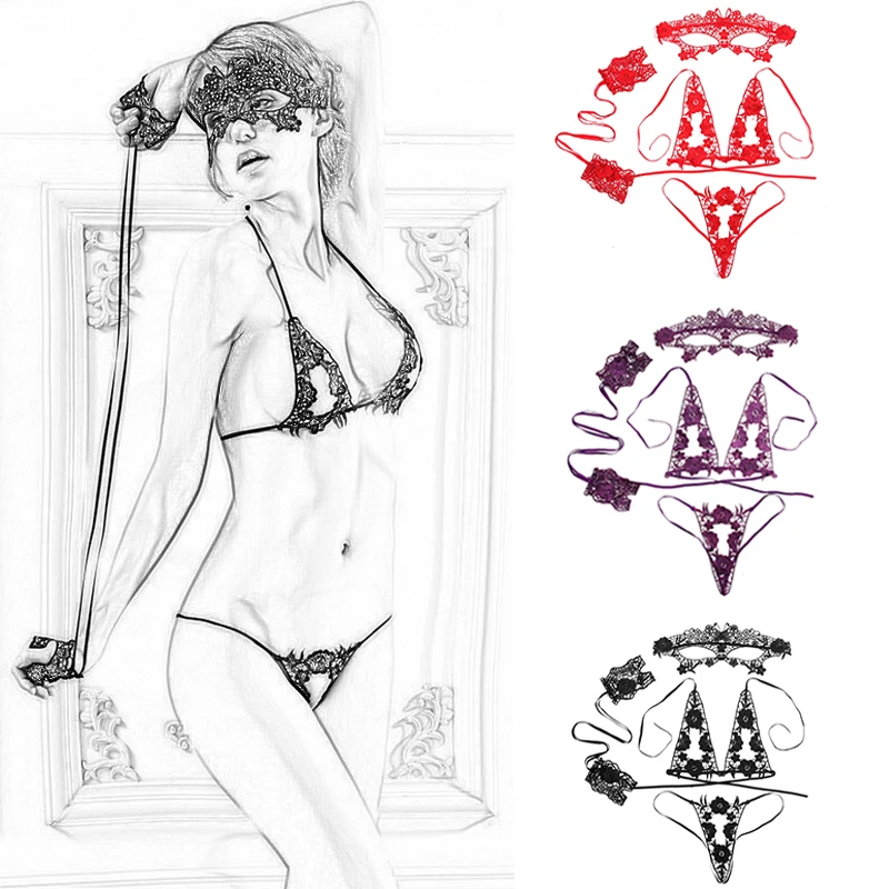 4Pcs Sexy Bra Set Plus Size Women Lace Transparent Underwear Porn Wire Free Push Up Bralette Lingerie Set Sexy Intimates Bra+Set