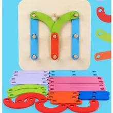 Новая геометрическая форма набор колонок цифров/букв/животных головоломки Детские деревянные игрушки воображение развивающие игрушки