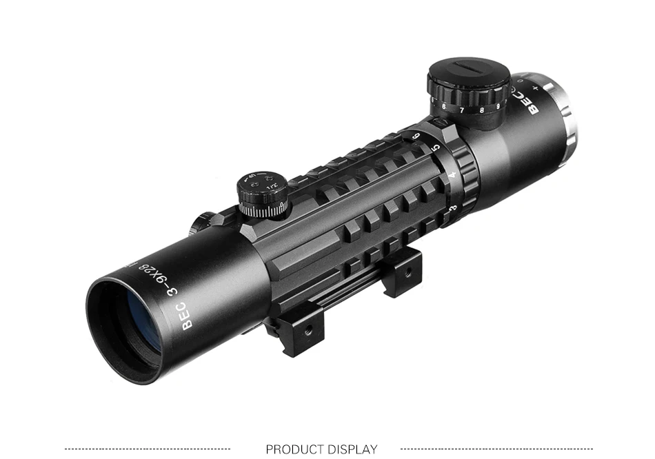 BEC 3-9X28 Красный Крест прицел тактический оптика Riflescope Fit 20 мм рельсы винтовки прицелы для охоты