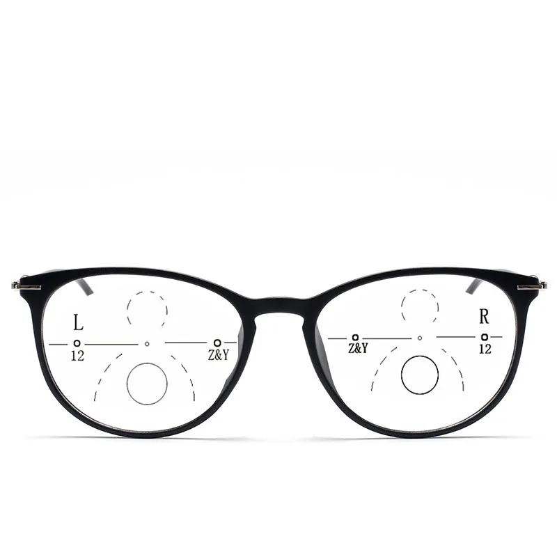 Женские Круглые ретро-очки Tr90, прогрессивные очки для чтения, новое качество, Мультифокальные очки CR39, очки для пресбиопии для мужчин и женщин