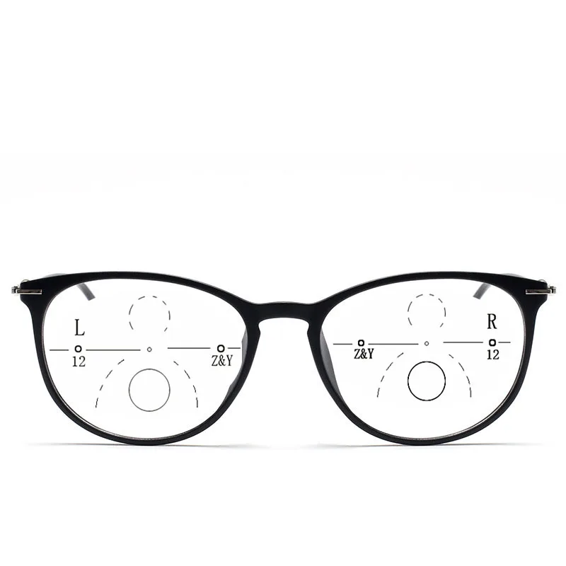 

Women Round Retro Style Tr90 Progressive Reading Glasses New Quality Multifocal CR39 Presbyopia Eyeglasses for Men Women
