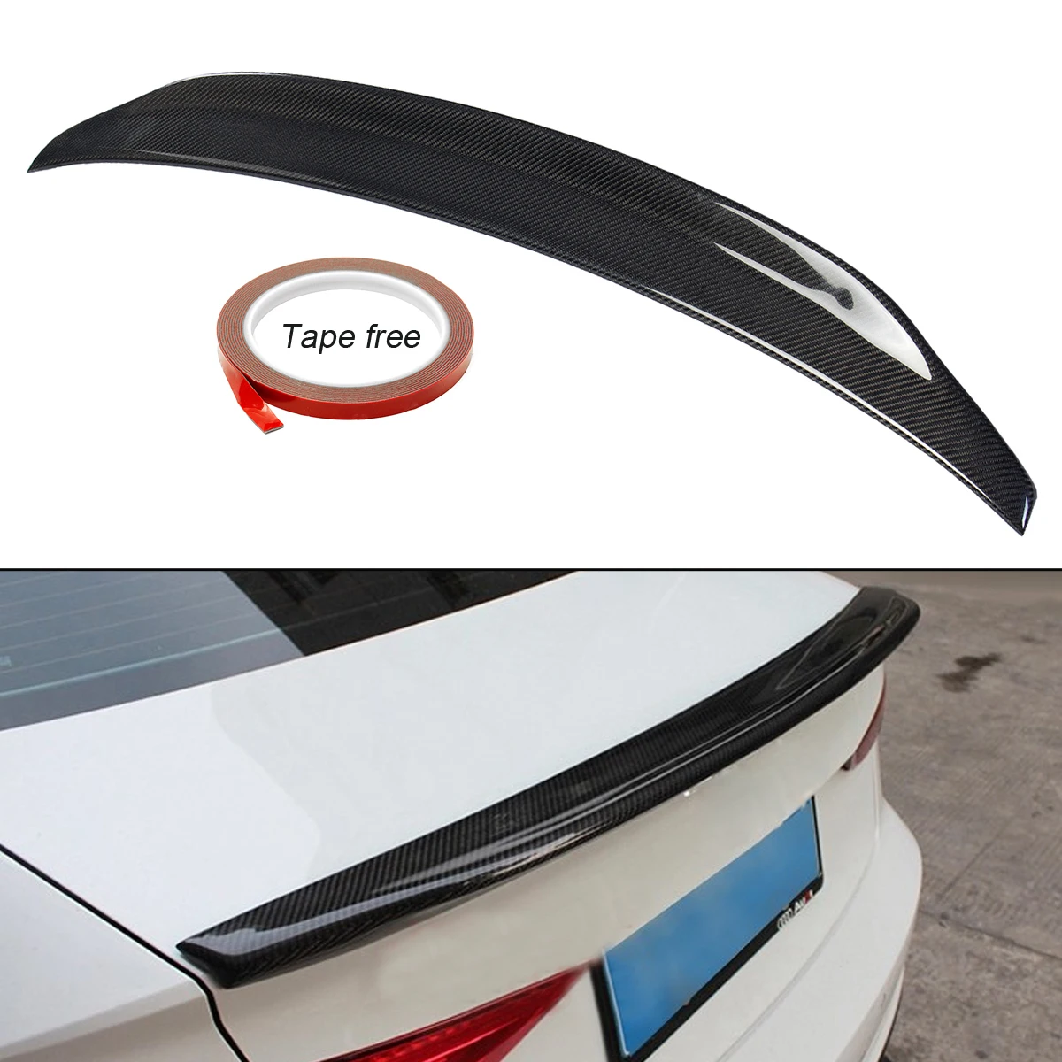 New Arrival Car Rear Trunk Spoiler Wing Boot Lip Wings Carbon Fiber For