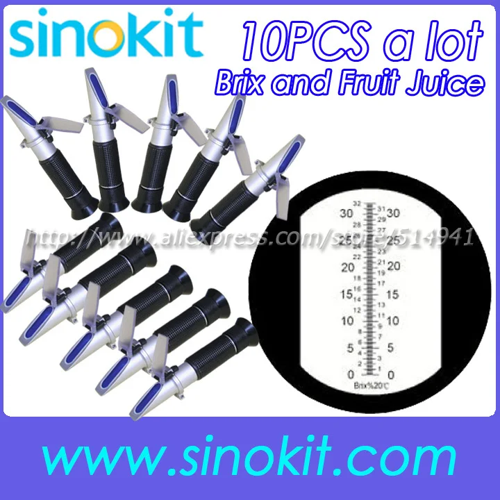 

10pcs Per Lot CE Certification 0-32% Brix Hand-held Refractometer RHB-32brixATC
