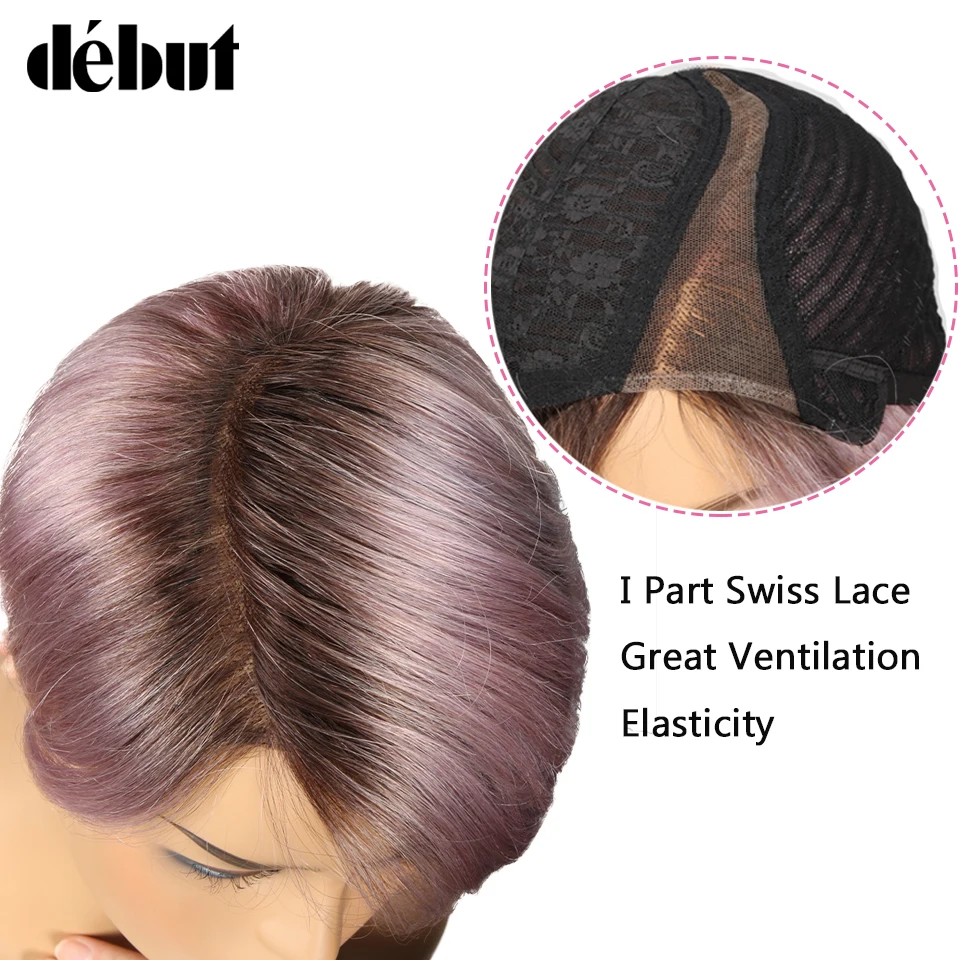 Debut Lace Wigs Human Hair Wigs For Black Women Part Lace Bob Short Wig Human Hair Straight Remy Ombre Lace Wig Free Shipping