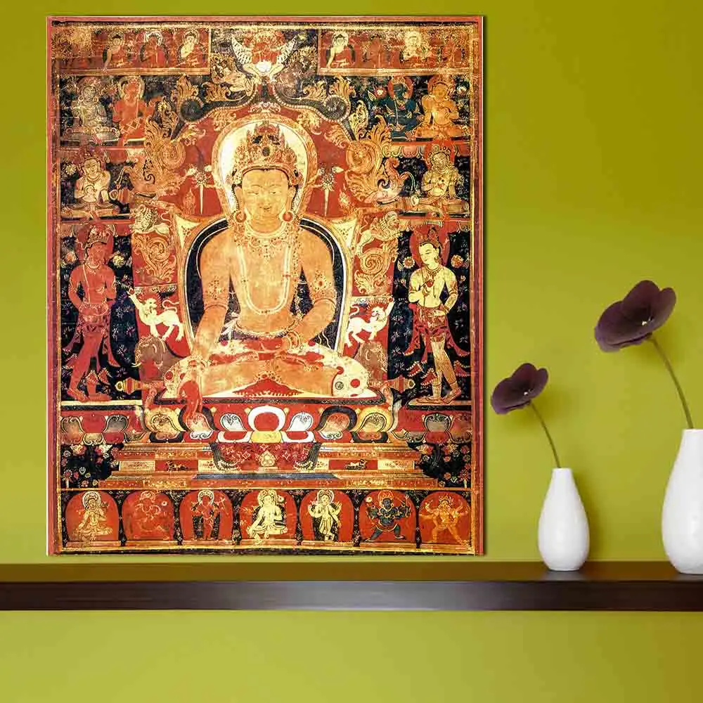 

CHENFART Thangka Buddha Painting Canvas Paintings Wall Art Oil Painting Wall Pictures For Living Room Home Decor