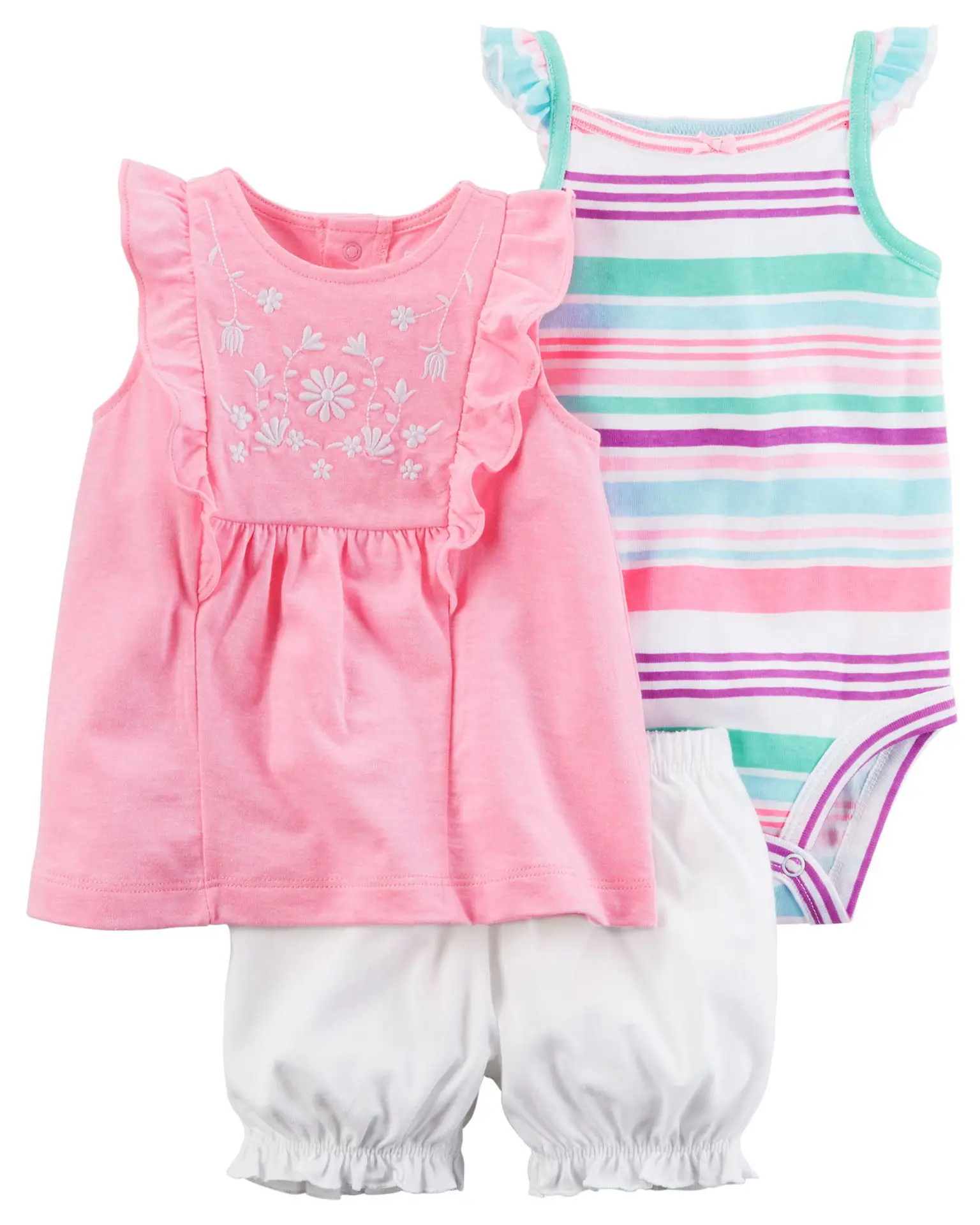 Комплект одежды для маленьких девочек, лето, мягкий хлопковый топ для малышей+ боди+ шорты, комплект из 3 шт. для малышей, Ropa de bebe, детский комбинезон - Цвет: Style 16