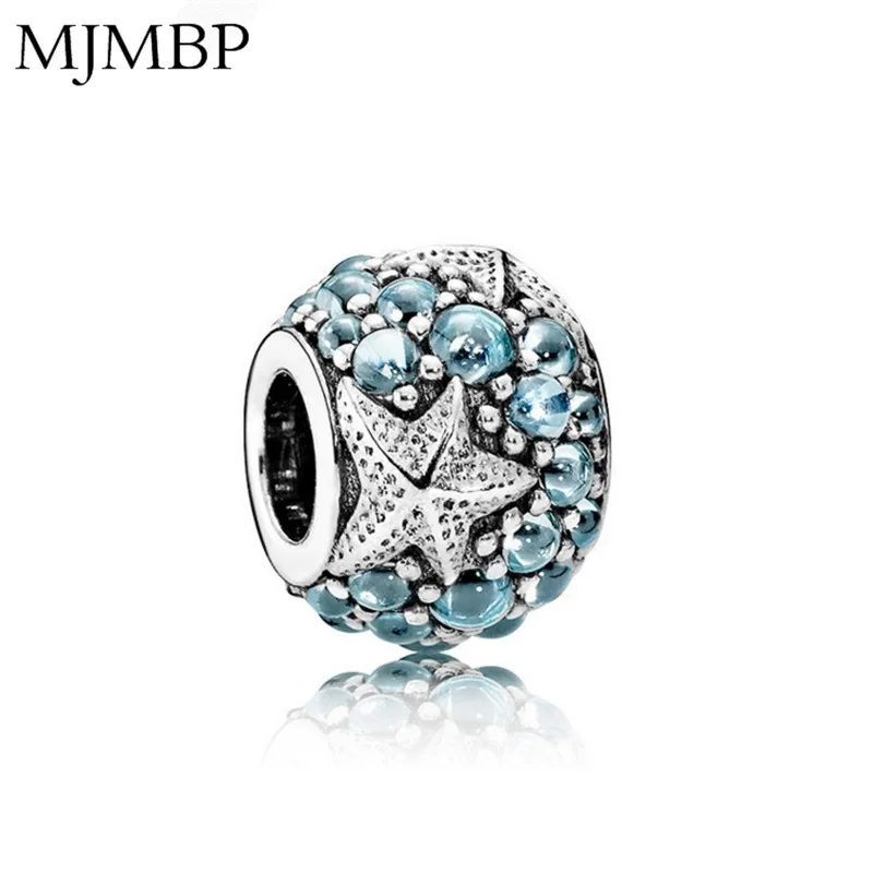 

Blue Crystal Retro Starfish DIY Charms Nice Fashion Beads Fit Pandoraa Gift For Bracelet & Necklaces Jewelry making Women Gifts