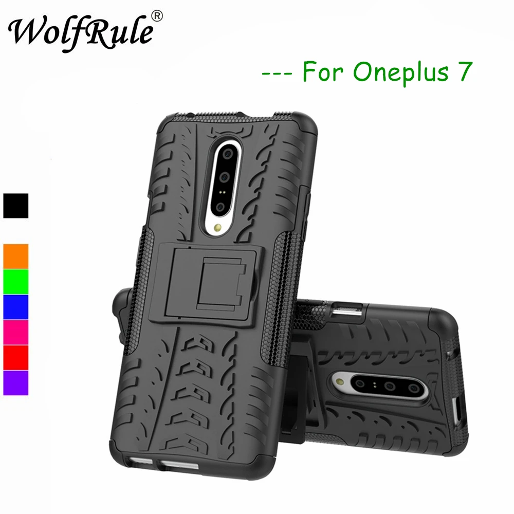 Чехол wolfrole Oneplus 7 Pro двухслойный защитный силиконовый чехол для подставка