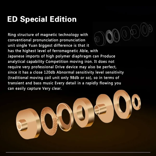 Original kz-EDR1 Earphone In-Ear Metal magic sound bass headset Special Use Earburd With MIc or Not Decide on you for smartphone (2)