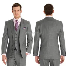 Новое поступление г. Custume сделал серый Для мужчин Костюмы модные свадебные/партии/выпускного вечера/Best mantuxedos Нарядные Костюмы для свадьбы(куртка+ Брюки для девочек+ жилет+ галстук