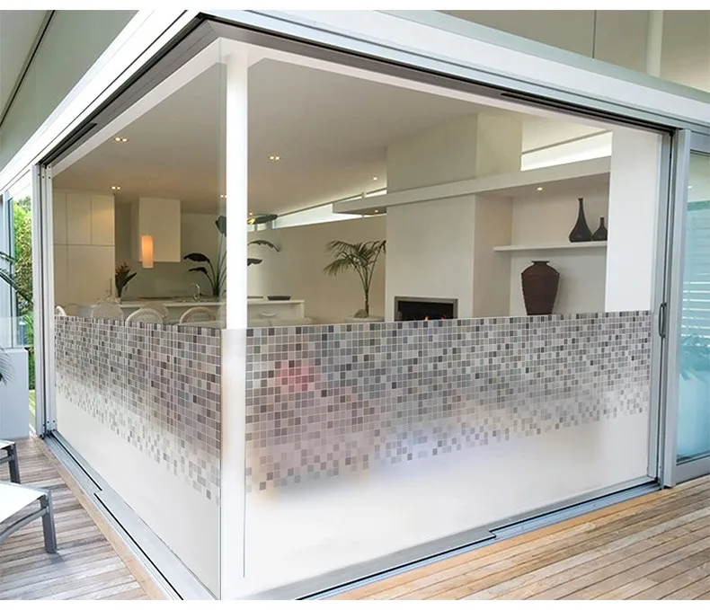 

Customized size windows Film Glass Door Stickers Mosaic Static Cling Privacy Glass Window Film for bathroom Office home decor