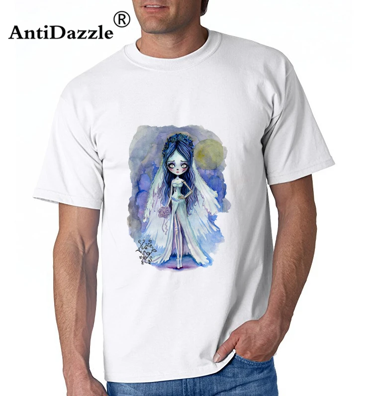 Antidazzleコープスブライド柄プリントtシャツ男性カジュアル半袖ゴシック·ビフォア·クリスマスtシャツトップス服printed t