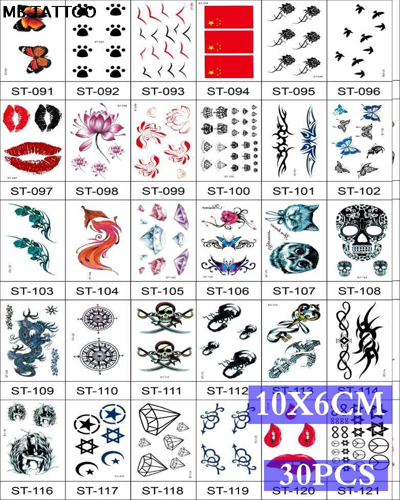 

MB 30pcs waterproof temporary owl tattoos for boy women cat sketch in English design flash tatoo sticker wholesale