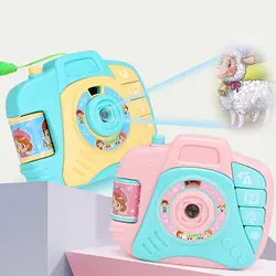 1 шт. дети Электрический моделирование камера игрушка светящийся проекционный мультфильм музыка детские развивающие подарок