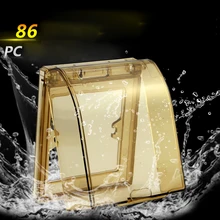 Электрическая розетка Толстая Водонепроницаемая коробка 86 Тип Водонепроницаемый чехол для ванной комнаты коричневый