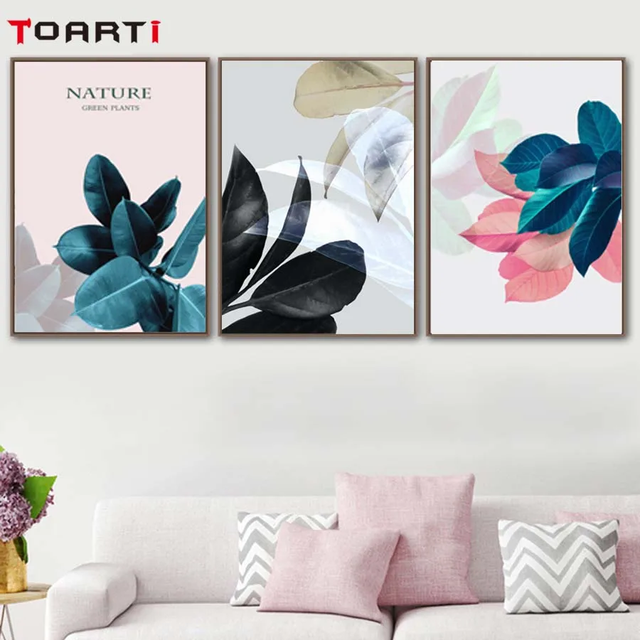 Nature Green Plants Color Leaves Nordic Landscape Poster&Print Wall Picture For Living Room Canvas Painting Art Mural Home Decor (2)