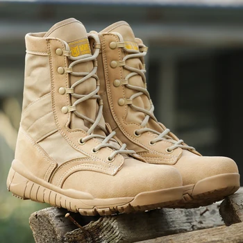 

Military Lightweight Tactical Boots Breathable Hiking Shoes Men Army Desert Combat Boots Comfortable Shoes Mountain Hunting Boot