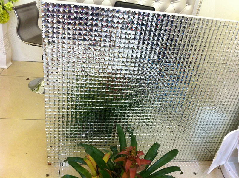 Glossy zilver kleur 13 geconfronteerd diamant spiegel glasmozaïek tegel luxe mode spiegel tegels voor keuken backsplash.jpg