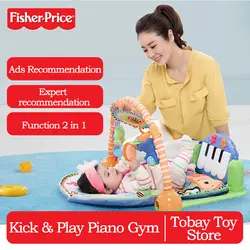 Детская мозаика Fisher Price Откройте для себя 'n расти удар и играть пианино тренажерный зал 2 в 1 коврики животных игрушка забавная музыка Спящая