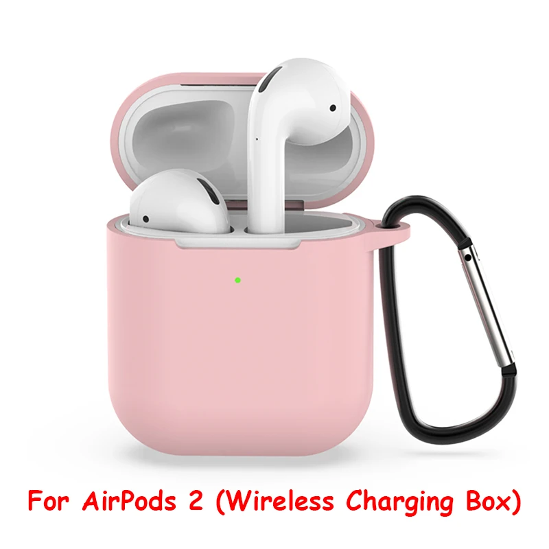 Новинка, чехол для наушников Airpods 2, чехол для Airpods 2, силиконовый чехол s, тонкий чехол для Air Pods 2, Противоударная зарядная коробка с крюком - Цвет: 06