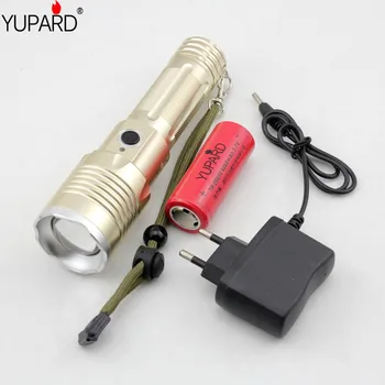 

YUPARD XM-L T6 1000Lumens Torch Zoomable Flashlight bright Torch 3xAAA or 1x18650 26650 +rechargeable 26650 battery+charger