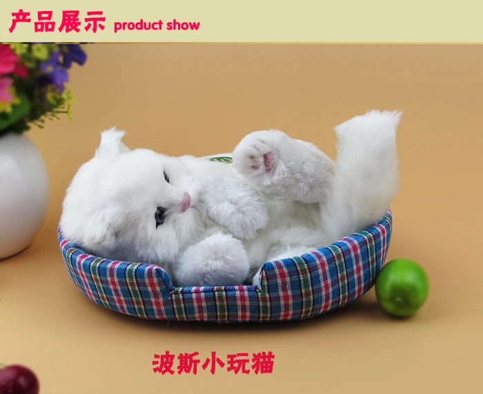 

new simulation white cat model lifelike Persian toy gift 21x12x14cm