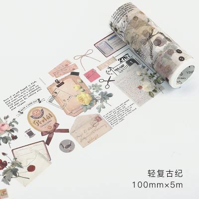 

NEW 10cm Vintage letters and objects decoration washi tape DIY planner scrapbooking diary masking tape E