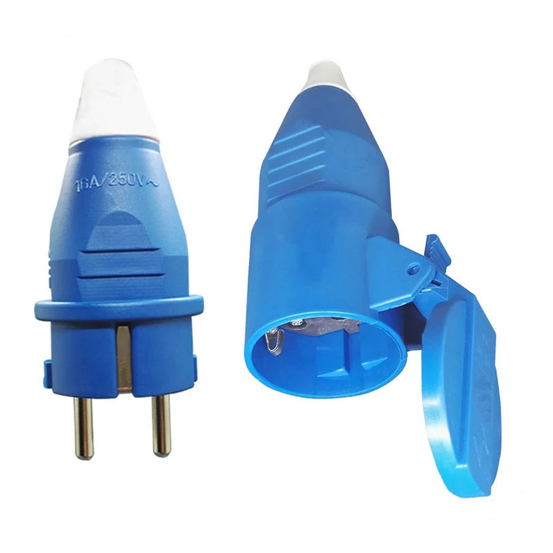 

5PCS EU Waterproof Female Socket 16A Electrical Male Schuko Plug 250V AC Power Adapter 4000W Power Socket Industrial