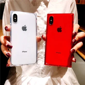 

10pcs/lot Fashion Square Phone Case For iPhone 6 6s 7 8 Plus Luxury Anti-fall Cases Cover for iPhone X Coque Capa Free Shipping