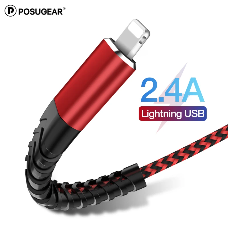 

posugear Classic USB Cable for iPhone X 8 6 6s foriPhone xs xr max Charger USB Data Cable 2.4A Charging Cable Phone Cord Adapter