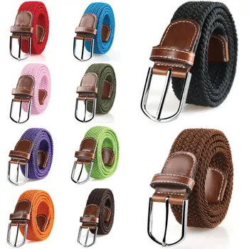

New Women Handwork Elastic Braid Belt Cinto Feminino Fashion Ladies Leather Buckle Belt Female Waist Belt 2020
