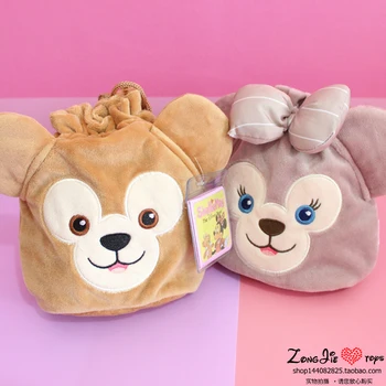 

New Duffy Bear Shelliemay Cosmetic Bag Cartoon Cute Duffy Bear Plush Purse Bag Drawstring Bag Storage Phone Bag Girls Gift