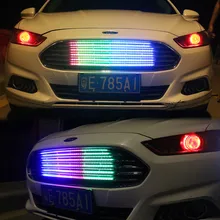 Автомобильные Красочные RGB сетевые огни гриль дыхательный свет дневные ходовые огни с поворотным сигналом и тормозным сигналом атмосферный свет