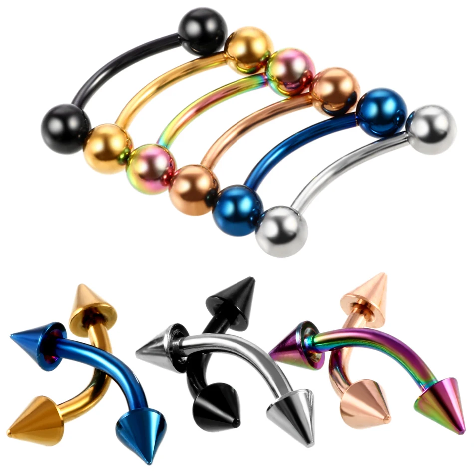 14 g arrondi langue SNAKE EYES 316 L Acier chirurgical Barbell 1 pièce ou 1 Paire