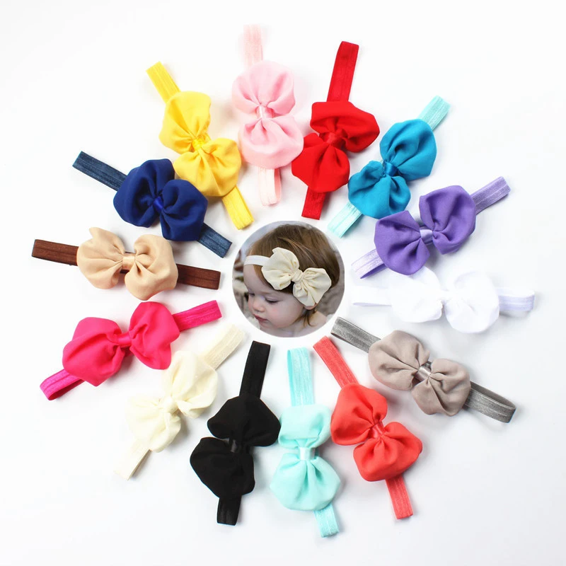 10 шт. детские повязки на голову различных цветов для новорожденных девочек шифон головные повязки с бантиком милые повязки для волос