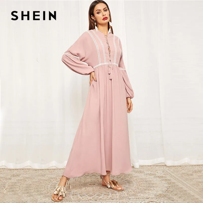 shein pink maxi dress