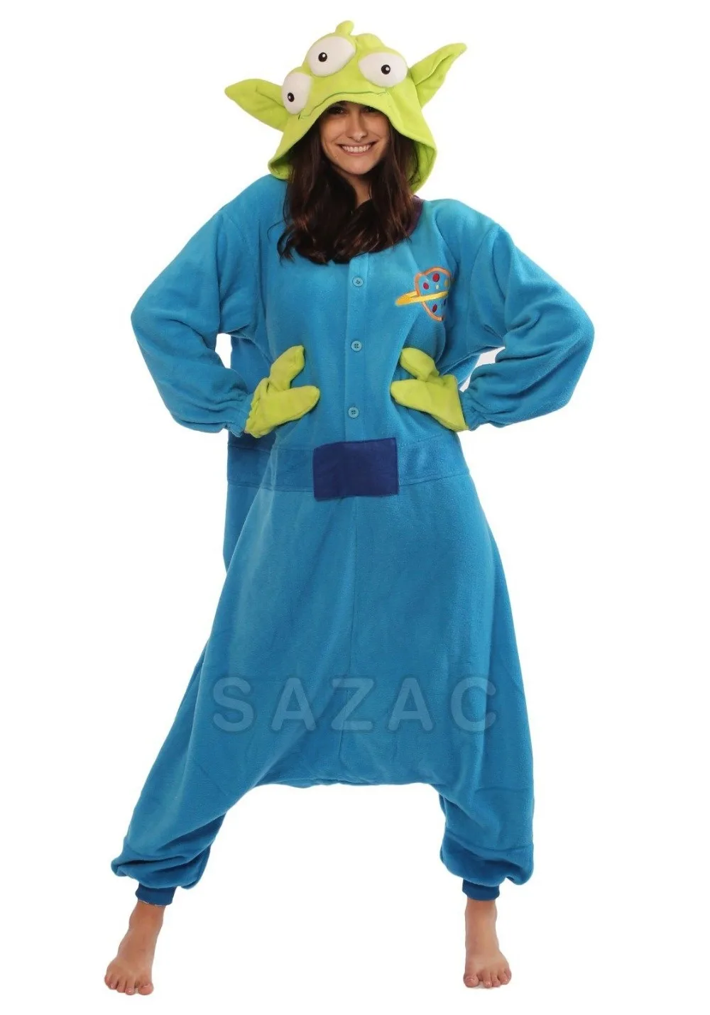 2016 designer squeeze toy story aliens alien little green men adult unisex women men cosplay pajamas - Toy Story Alien Halloween Costume 2016 designer squeeze toy story aliens alien little green men adult unisex women men cosplay pajamas - Toy Story Alien Halloween Costume