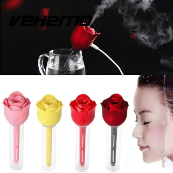 

Vehemo Air Humidifier Car Humidifier Air Purifier USB Powered DC 12V Rose Shape Mini Mist Maker Atomizer Diffuser