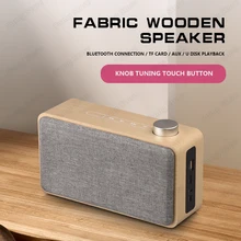 Сенсорный экран Bluetooth в деревянном корпусе Беспроводной портативный динамик сабвуфера бас Поддержка TF AUX громкой связи стерео Беспроводной Hi-Fi колонки W5A