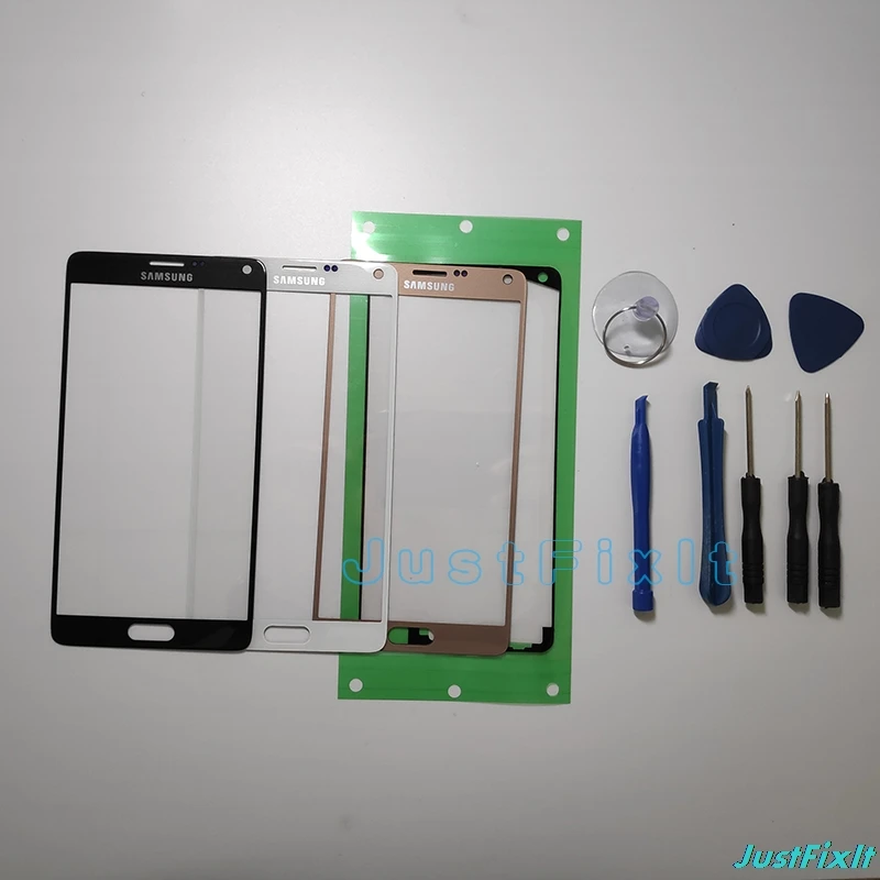 

10pcs/lot For Samsung Galaxy Note 4 N910 N910C N910F N910A LCD Touch Screen Front Glass Outer Panel Adhesive