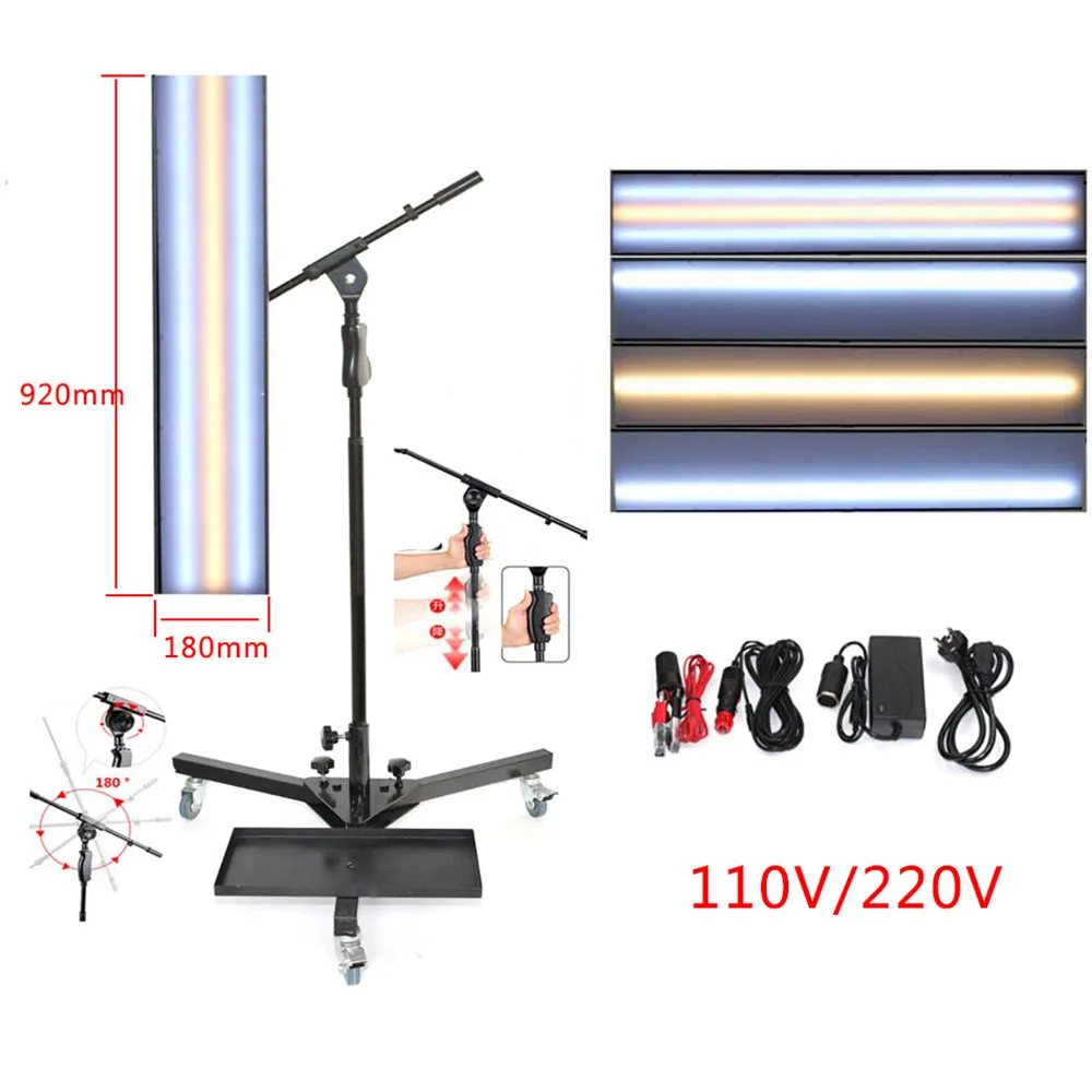 

12V LED Lamp Reflector Board PDR Dent Repair Tools LED Light Reflection Board with Adjustable Holder Hand Tool Set