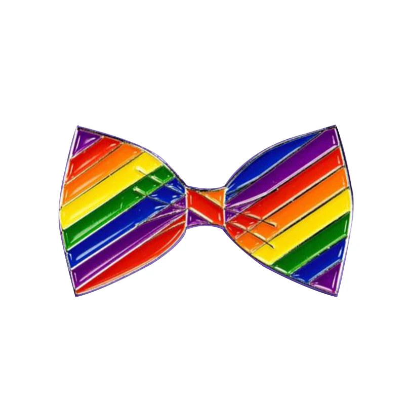

Bow Tie enamel pin Gay Pride brooch rainbow badge