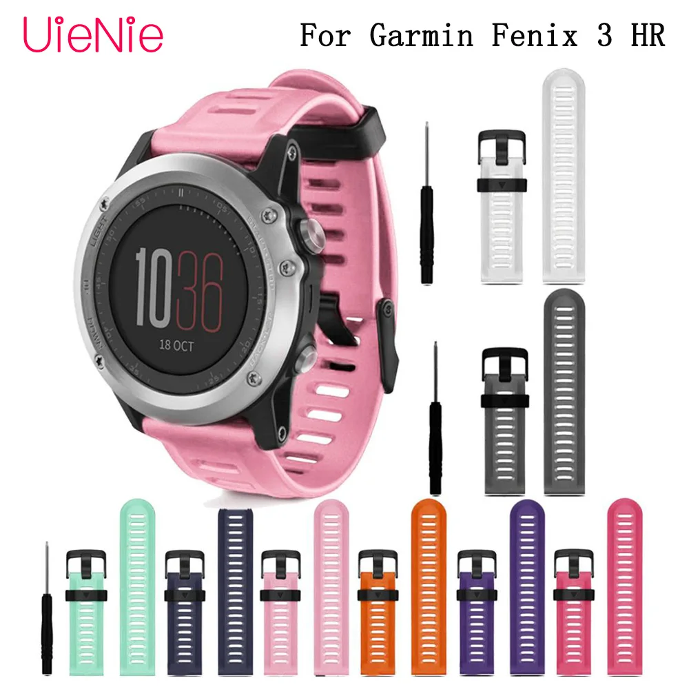

26mm Multi-Color watchband Outdoor Sports Bracelet soft silicone bracelet for Garmin Fenix 3 HR Wristband Strap Smart watch band