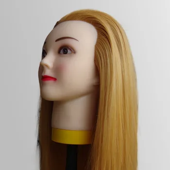 

High Quality Hairdressing training Head With Hair Makeup Face For Hairdressing Styling Cutting Mannequin Head Usage