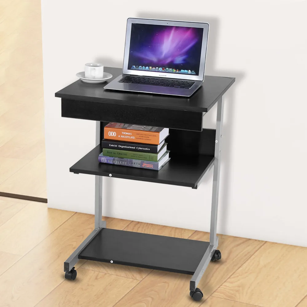Современный деревянный мобильный компьютерный стол для домашней рабочей станции, компьютерный стоячий стол, компьютерный стол, подставка для ноутбука