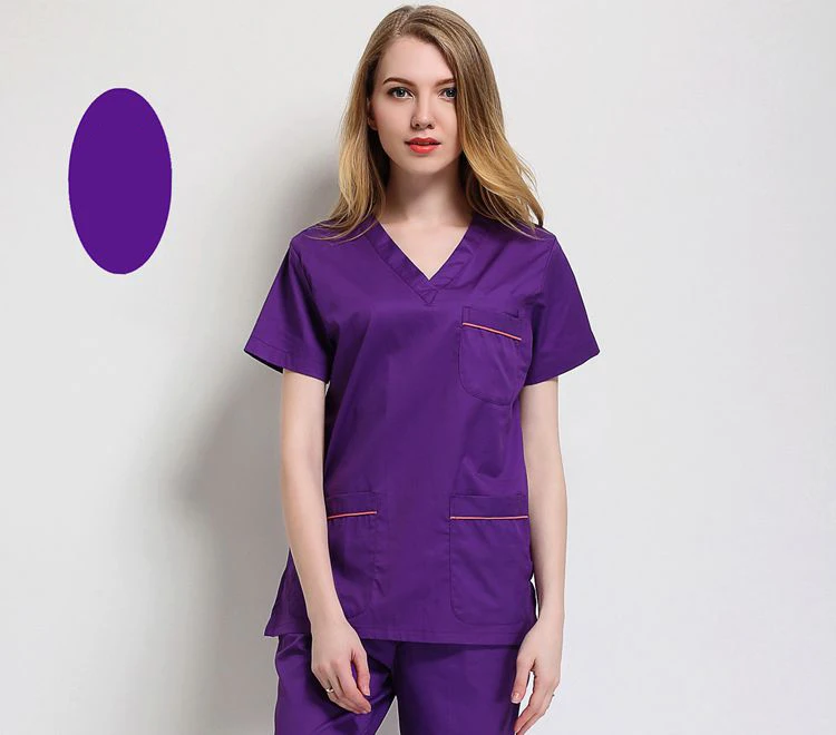 Больничный хирургический халат доктор униформа женский с короткими рукавами Комбинезоны медицинский костюм Лето Скраб Топы + брюки